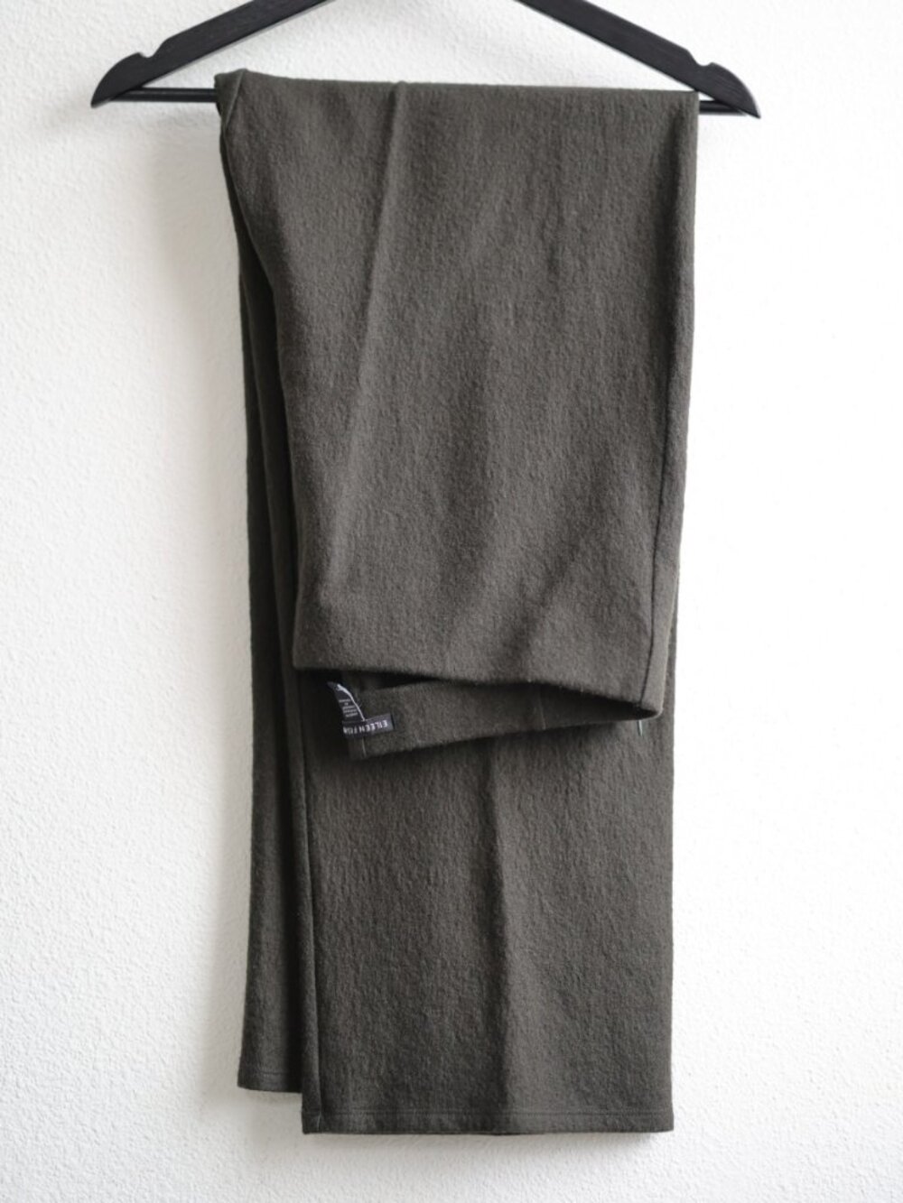 Eileen Fisher Straight Leg Wool Pants | Size L | Dark Olive | 100% Wool | F23